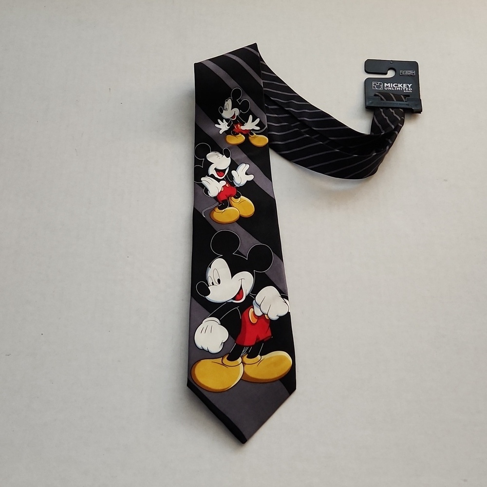 Vintage Mickey Unlimited Classic Mickey Mouse Neck Tie Satin 100% Silk